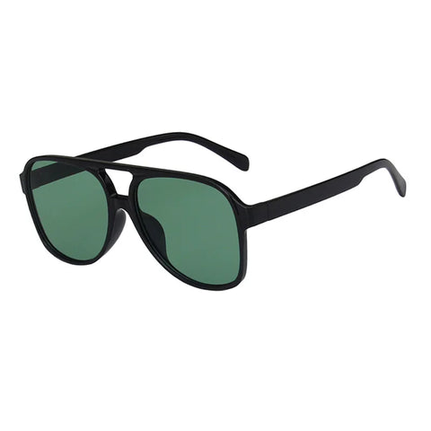 SHAUNA Retro Pilotenzonnebril – Blauw &amp; Geel UV400 Unisex Modezonnebril
