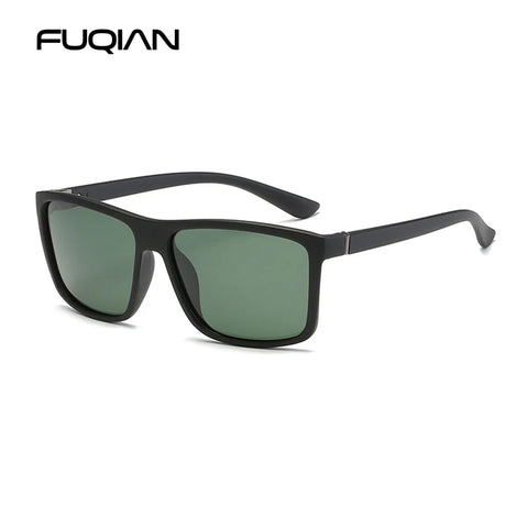 Klassieke zwarte vierkante gepolariseerde zonnebril - blauwe spiegel UV400 unisex anti-reflectie zonnebril