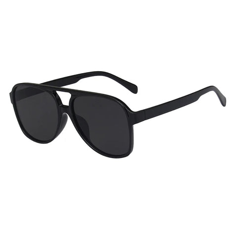 SHAUNA Retro Pilotenzonnebril – Blauw &amp; Geel UV400 Unisex Modezonnebril