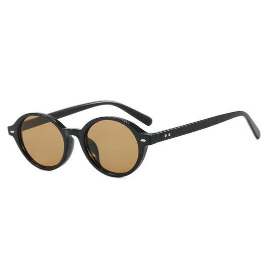 JNPCXI Retro Kleine Ovale Zonnebril – Luipaard Candy-Kleur UV400 Unisex Rivet Punk Shades