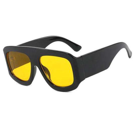 JNPCXI Oversized vierkante zonnebril met gradiënt – Luxe retro UV400 unisex buitenzonwering