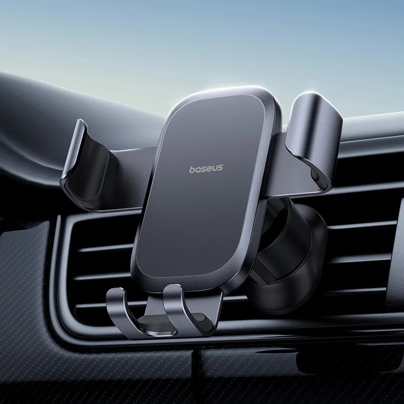 Baseus Gravity Air Vent Phone Holder for iPhone, Samsung, Xiaomi & Huawei - Metal Design, Secure & Versatile