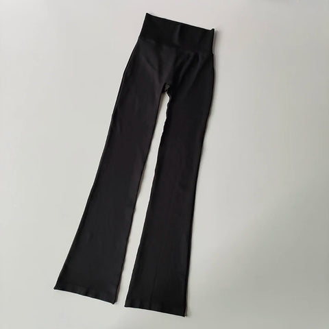 Naadloze, uitlopende yogabroek met hoge taille – Compressiefit liftende legging voor buiten- en fitnesskleding