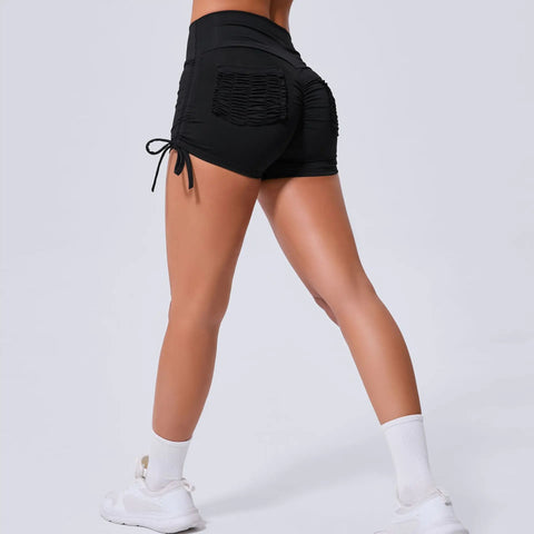 Hearuisavy High-Waist Push-Up Workout Shorts – Soft Gym & Yoga Shorts with Pocket for Women