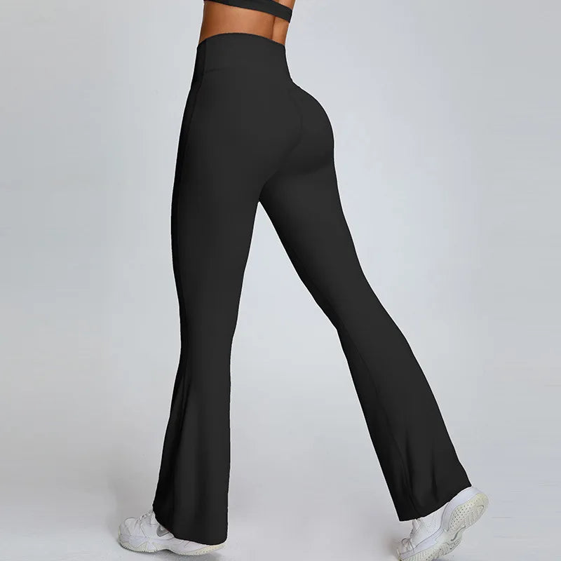 Hearuisavy Flared Sports Leggings – Breathable Bell-Bottom Dance & Fitness Pants for Women