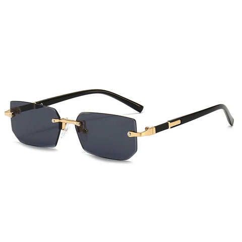 Modieuze randloze kleine vierkante zonnebril - UV400 unisex frameloze zomerreiszonnebril