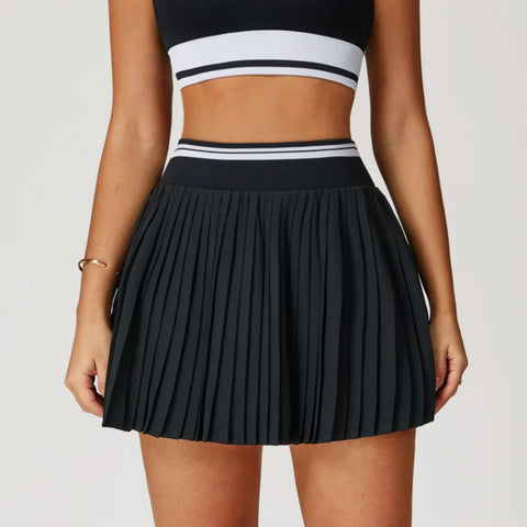 Hearuisavy High-Waist Plissee-Golfrock – Atmungsaktiver doppellagiger Tennis- und Yoga-Skort für Damen