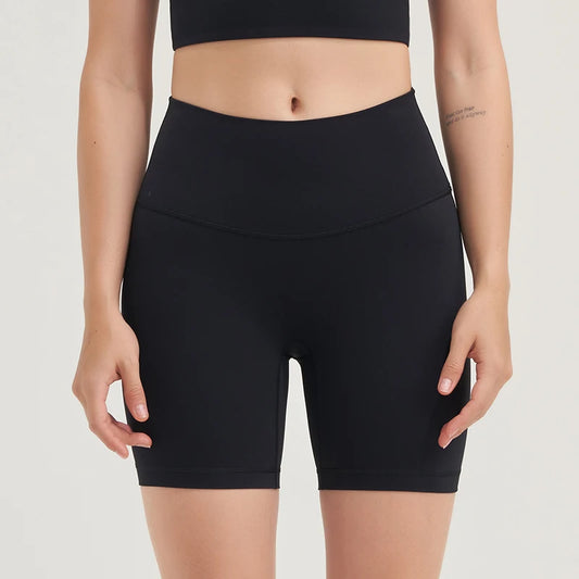 SOISOU Ribstof Yoga Shorts met Hoge Taille voor Dames