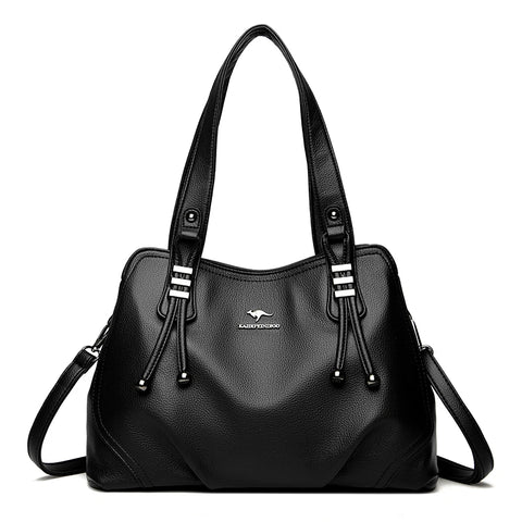 Genuine Soft Leather Vintage Shoulder Tote Bag for Women