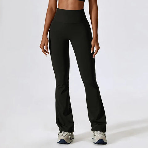 Naked Feeling High-Waist Flared Leggings – Push-Up Atmungsaktive Yoga- &amp; Fitnesshose für Damen