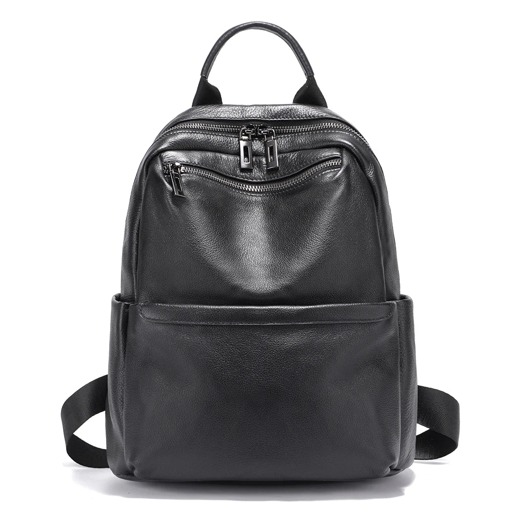 Zency Women's Soft Leather Backpack: Luxury Travel Rucksack with Large Capacity