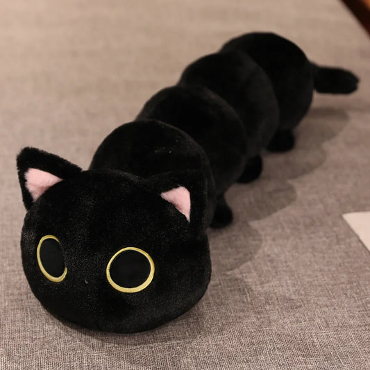 Cute Different-Pupil Cat Plush – 50–130cm Fluffy Caterpillar Design Stuffed Toy for Kids’ Birthday & Xmas Gifts