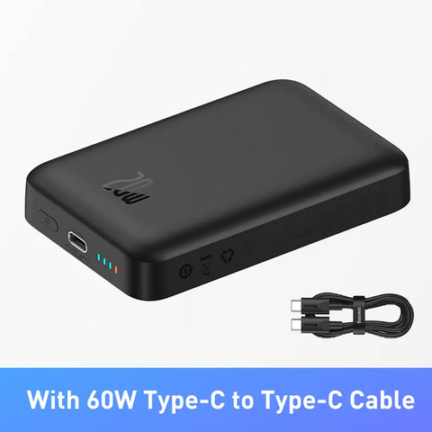 Baseus Neo 10000mAh Magnetic Power Bank – Mini Wireless Fast-Charge with Auto-Wake