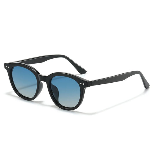 SHAUNA Vierkante gepolariseerde zonnebril - Retro Gradient Mirror UV400 Unisex klinknagel-detail zonnebril