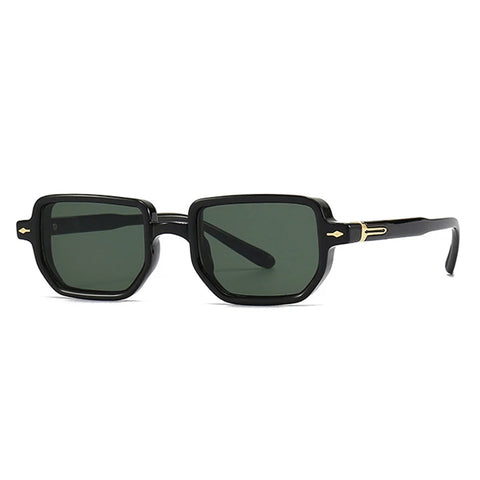 SHAUNA Rechthoekige Gradiënt Zonnebril – Retro Rivet UV400 Unisex Vierkante Zonnebrillen