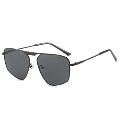 SHAUNA Retro Metal Polygon Square Zonnebril – Champagne UV400 Unisex Zonnebrillen