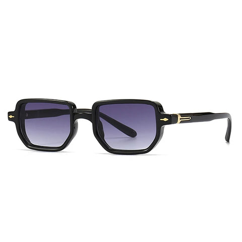 SHAUNA Rechthoekige Gradiënt Zonnebril – Retro Rivet UV400 Unisex Vierkante Zonnebrillen