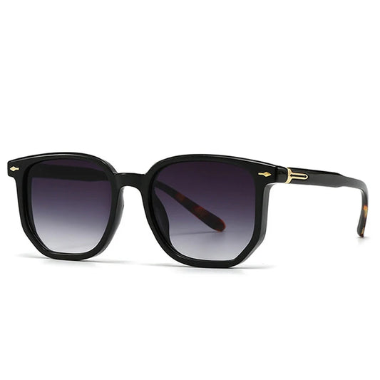 SHAUNA Polygon Square Gradient Zonnebril – Vintage Rivet UV400 Unisex Zonnebrillen