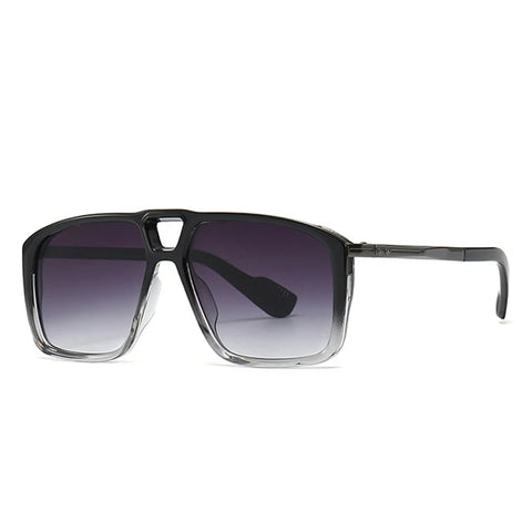 SHAUNA Retro pilotenzonnebril met dubbele brug - UV400-verloop, unisex zonnebril met klinknageldetail