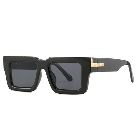 SHAUNA Retro Vierkante Zonnebril – Luipaard Gradiënt UV400 Unisex Zonnebrillen