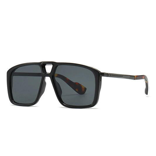 SHAUNA Retro pilotenzonnebril met dubbele brug - UV400-verloop, unisex zonnebril met klinknageldetail