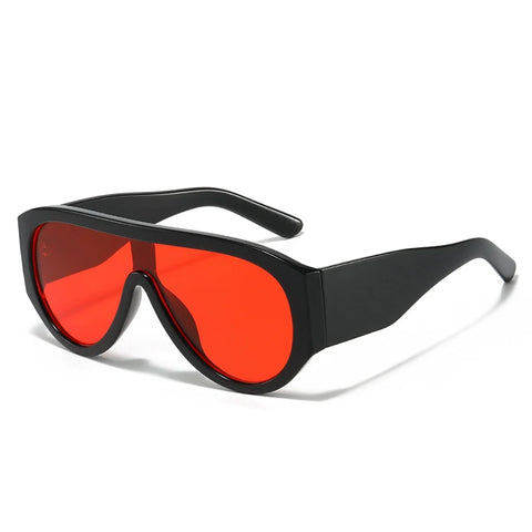 SHAUNA Oversized Pilotenzonnebril – Rood &amp; Groen Gradiënt UV400 Unisex Retro Zonnebrillen