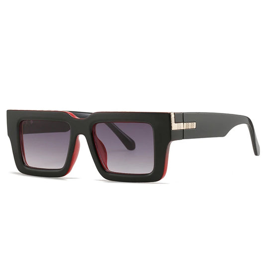 SHAUNA Retro Vierkante Zonnebril – Luipaard Gradiënt UV400 Unisex Zonnebrillen