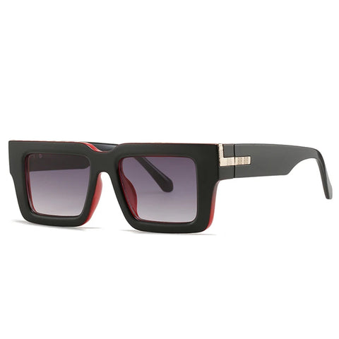 SHAUNA Retro Vierkante Zonnebril – Luipaard Gradiënt UV400 Unisex Zonnebrillen