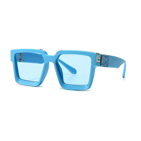 SHAUNA Retro Square Sunglasses – Candy-Color Silver Mirror UV400 Unisex Summer Shades