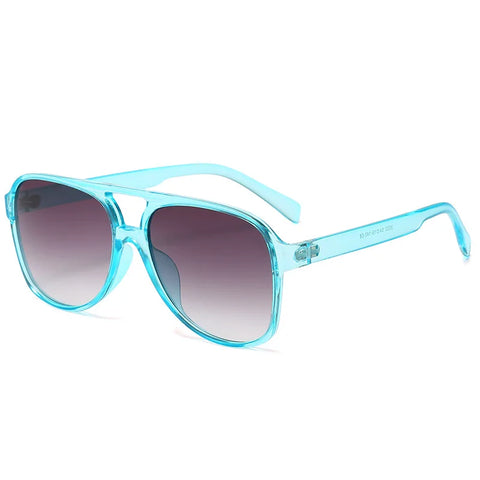 Retro ovale pilotenzonnebril – zwart, blauw, luipaard en geel UV400 unisex strandzonnebril
