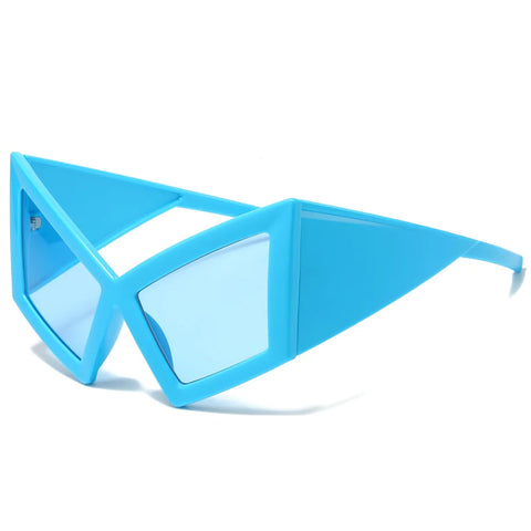 JNPCXI Übergroße Cat-Eye-Sonnenbrille – Roter Farbverlauf UV400 Unisex-Retro-Sonnenbrille mit weitem Bein