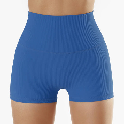 SOISOU Ribstof Yoga Shorts met Hoge Taille voor Dames