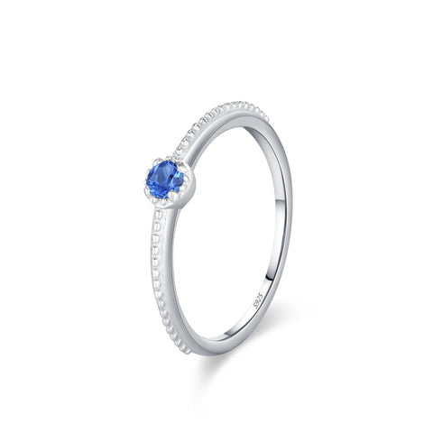 Ailmay 925 Sterling Silver Round Rainbow Zircon Rings