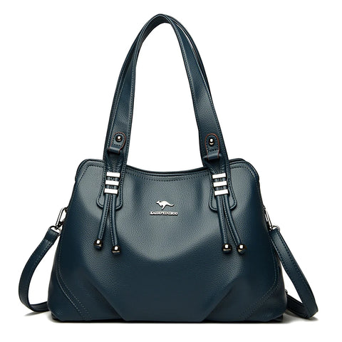 Genuine Soft Leather Vintage Shoulder Tote Bag for Women