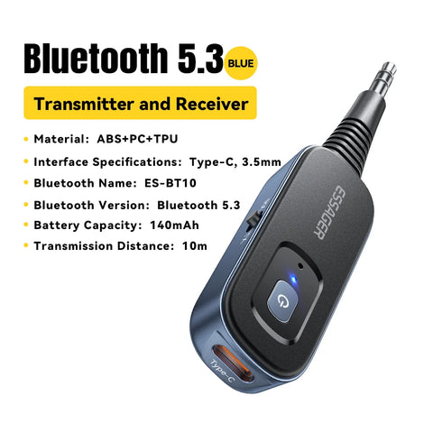Essager Bluetooth 5.1 Audio Adapter - 2-in-1 Receiver & Transmitter for TV, Car & Earphones