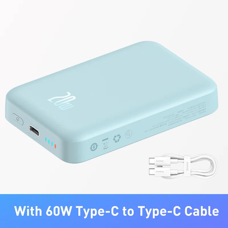 Baseus Neo 10000mAh Magnetic Power Bank – Mini Wireless Fast-Charge with Auto-Wake
