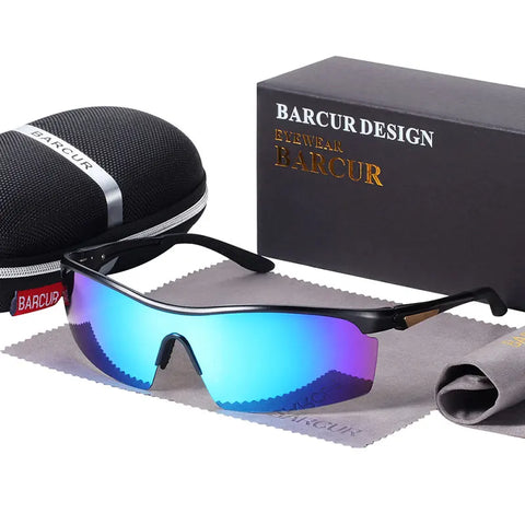 BARCUR Aluminium Gepolariseerde Sportzonnebril - Anti-reflecterende UV400 Unisex Zonnebrillen