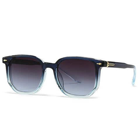 SHAUNA Polygon Square Gradient Zonnebril – Vintage Rivet UV400 Unisex Zonnebrillen
