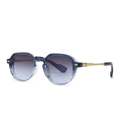 SHAUNA Retro Oval Rivet Zonnebril – Gradient UV400 Dameszonnebril