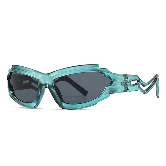 SHAUNA Unregelmäßige Cat-Eye-Sonnenbrille – Einzigartige UV400-Unisex-Luxussonnenbrille mit hohlem Bein