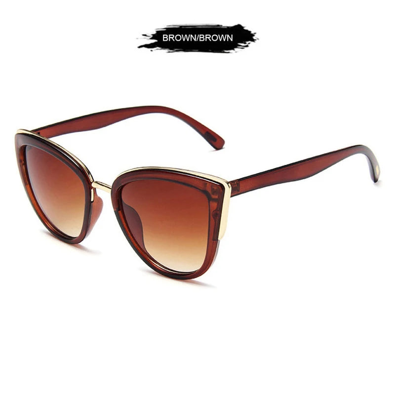 Klassieke gepolariseerde cat-eye zonnebril – Vintage Leopard UV400 zonnebril voor dames