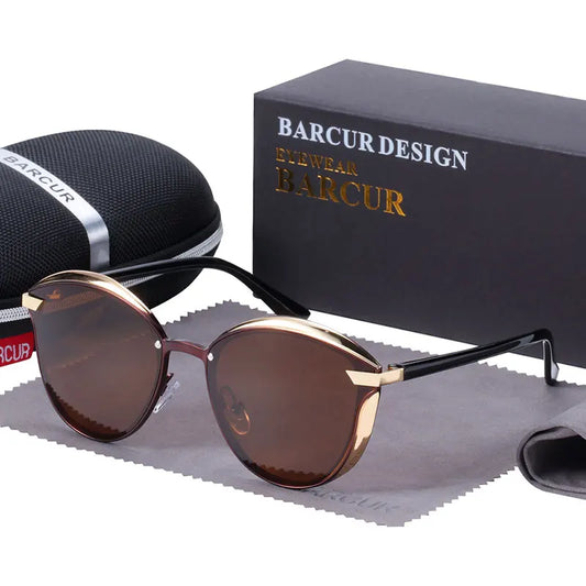 BARCUR Luxe ronde gepolariseerde zonnebril - UV400 dameszonnebril