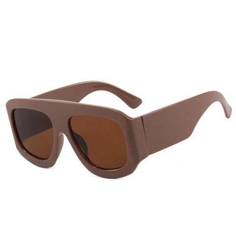 JNPCXI Oversized vierkante zonnebril met gradiënt – Luxe retro UV400 unisex buitenzonwering