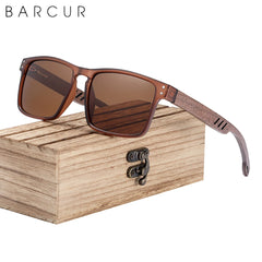 BARCUR Walnut Wood Polarized Sunglasses – Designer UV400 Unisex Shades