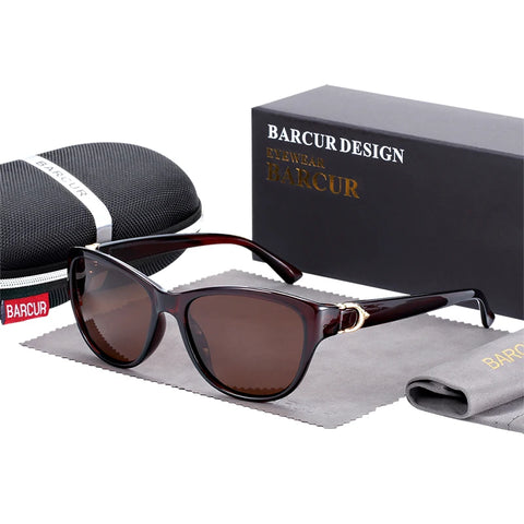 BARCUR TR90 Cat-Eye gepolariseerde zonnebril – Gradient UV400 dameszonnebril