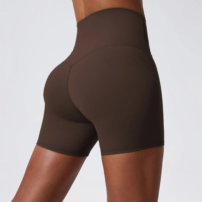 Hearuisavy High-Waist Yoga Shorts – Soft Butt-Lift Gym & Running Workout Shorts for Women