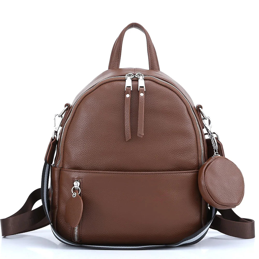 Zency Soft Cowhide Leather Backpack - Timeless Elegance for Everyday Adventures