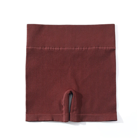 SOISOU Ribstof Yoga Shorts met Hoge Taille voor Dames