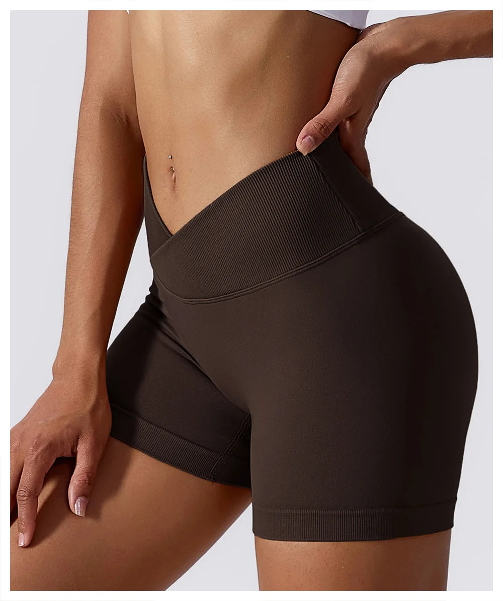 Summer Seamless High-Waist Yoga Shorts – Breathable Butt-Lift Cycling & Gym Shorts for Women