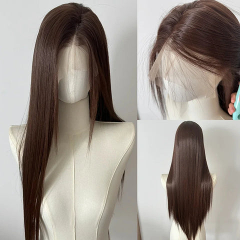 Black 26" Lace Front Wig for Cosplay and Daily Use